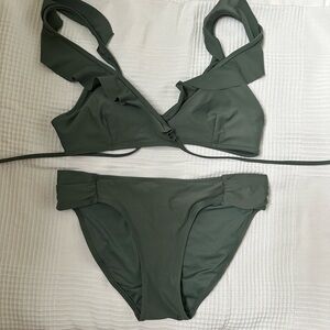 Aerie Green Bikini Set Swimwear